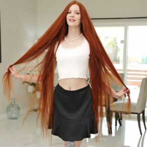 Extreme Long Haired Redhead Erin Everheart Bends Over For DP Threesome